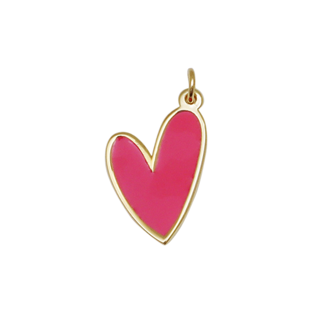 Stylized Red Heart Charm