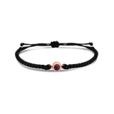 Black braided bracelets with a black bead charm.