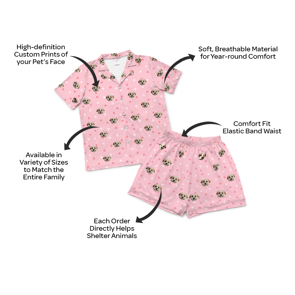 Adult Custom Pet Face Pajamas - Short