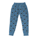 These are jogger pajama pants in a Star of David print with repeating pet faces on them[JoggerPajamaPants]
