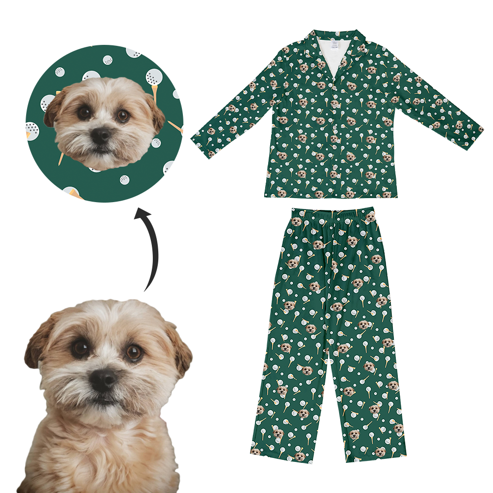 Father&#39;s Day Adult Custom Pet Face Pajamas