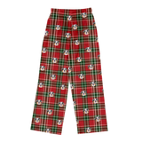 These are pajama pants in a Christmas Plaid print with repeating pet faces on them[ChristmasPlaidPajamaPants]