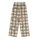 These are pajama pants in a Light Christmas Flannel print with repeating pet faces on them[LightChristmasFlannelPajamaPants]