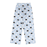These are pajama pants in a Snowy Gingham print with repeating pet faces on them[SnowyGinghamPajamaPants]
