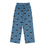 These are pajama pants in a Star of David print with repeating pet faces on them[StarofDavidPajamaPants]