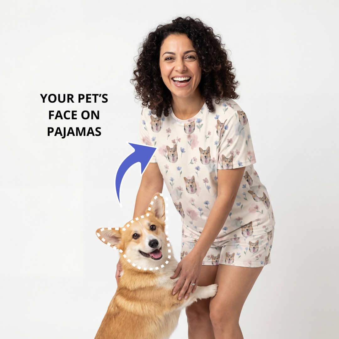 Relaxed T-Shirt Pajama Set | Pet Face Pajamas