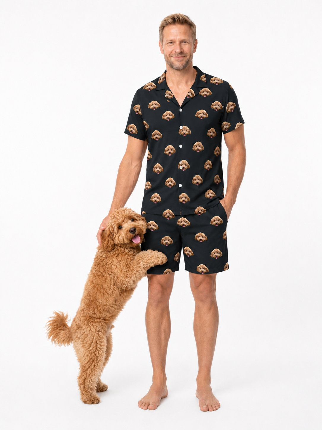 Adult Custom Pet Face Pajamas - Black