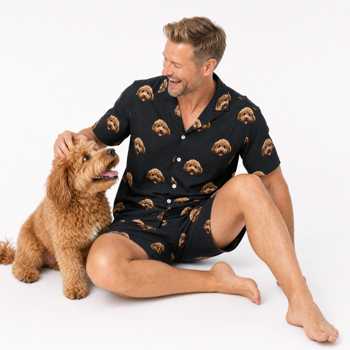 Adult Custom Pet Face Pajamas - Black