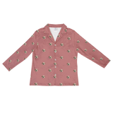 These are pajama long sleeve shirt in a dusty rose color with repeating pet faces on them[DustyRoseLongSleevePajamaShirt($53.00)]