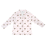These are pajama long sleeve shirt in a white color with repeating pet faces on them[PawfectloveLongSleevePajamaShirt($53.00)]