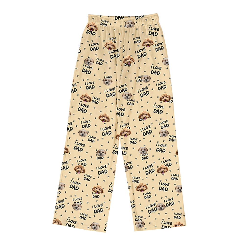 ILoveDad-BeigePajamaPants2Pets