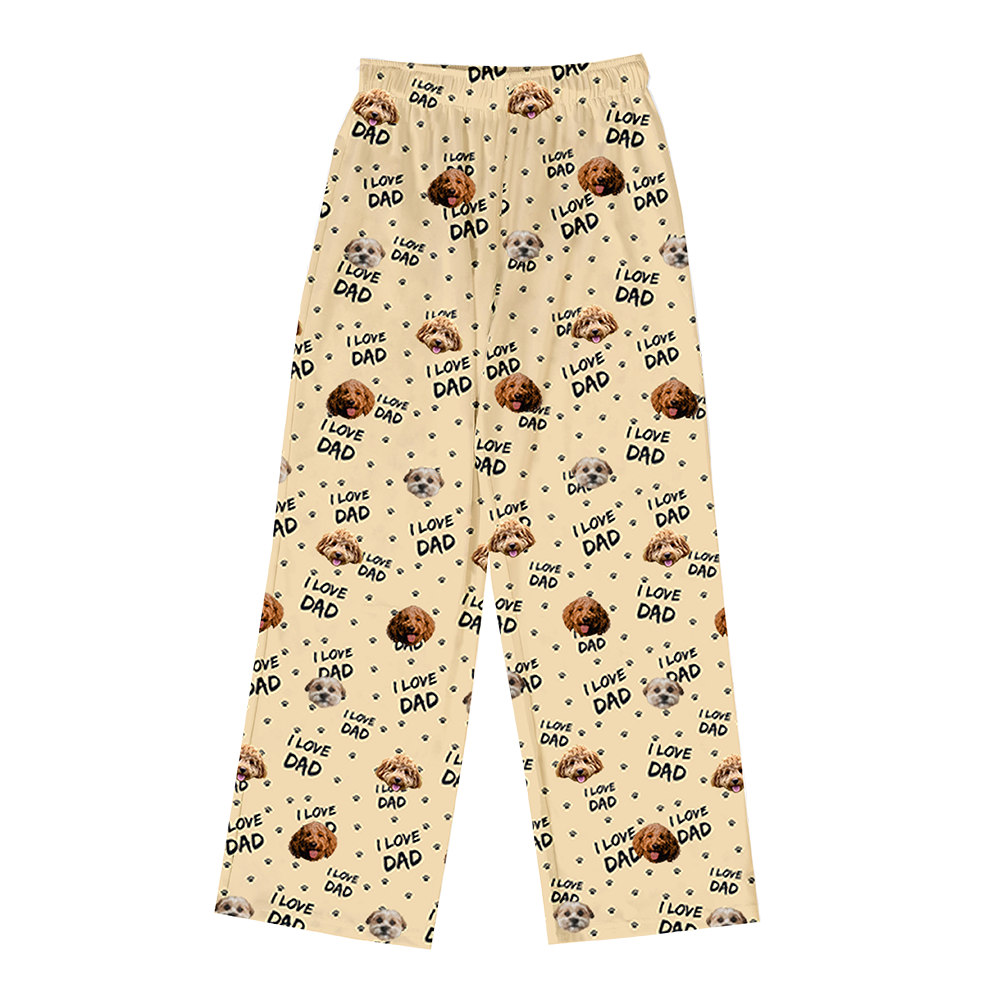 ILoveDad-BeigePajamaPants3Pets