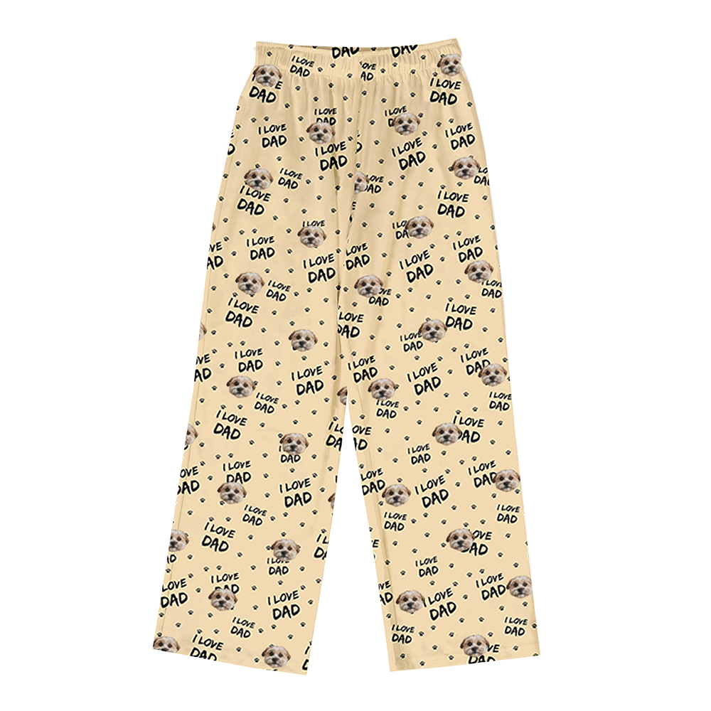 ILoveDad-BeigePajamaPants1Pet