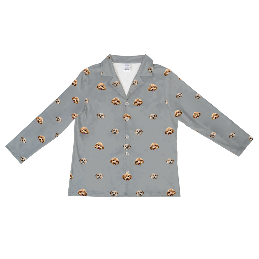 SlateGrayLongSleevePajamaShirt2Pets