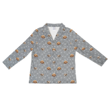 SlateGrayPawsLongSleevePajamaShirt1Pet