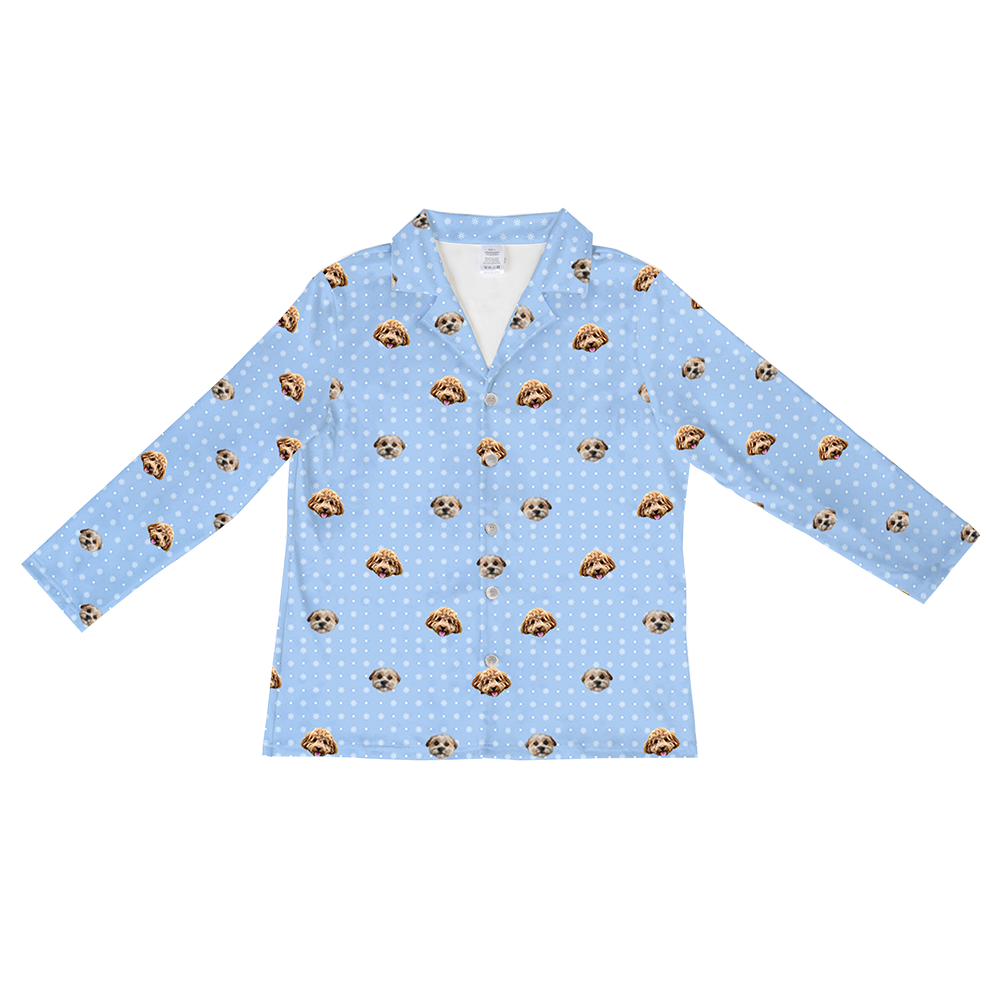 SnowflakesLongSleevePajamaShirtOnly2PetImages(+$4.00)