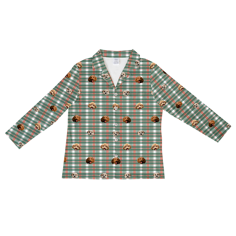 FlannelLongSleevePajamaShirtOnly3PetImages(+$8.00)