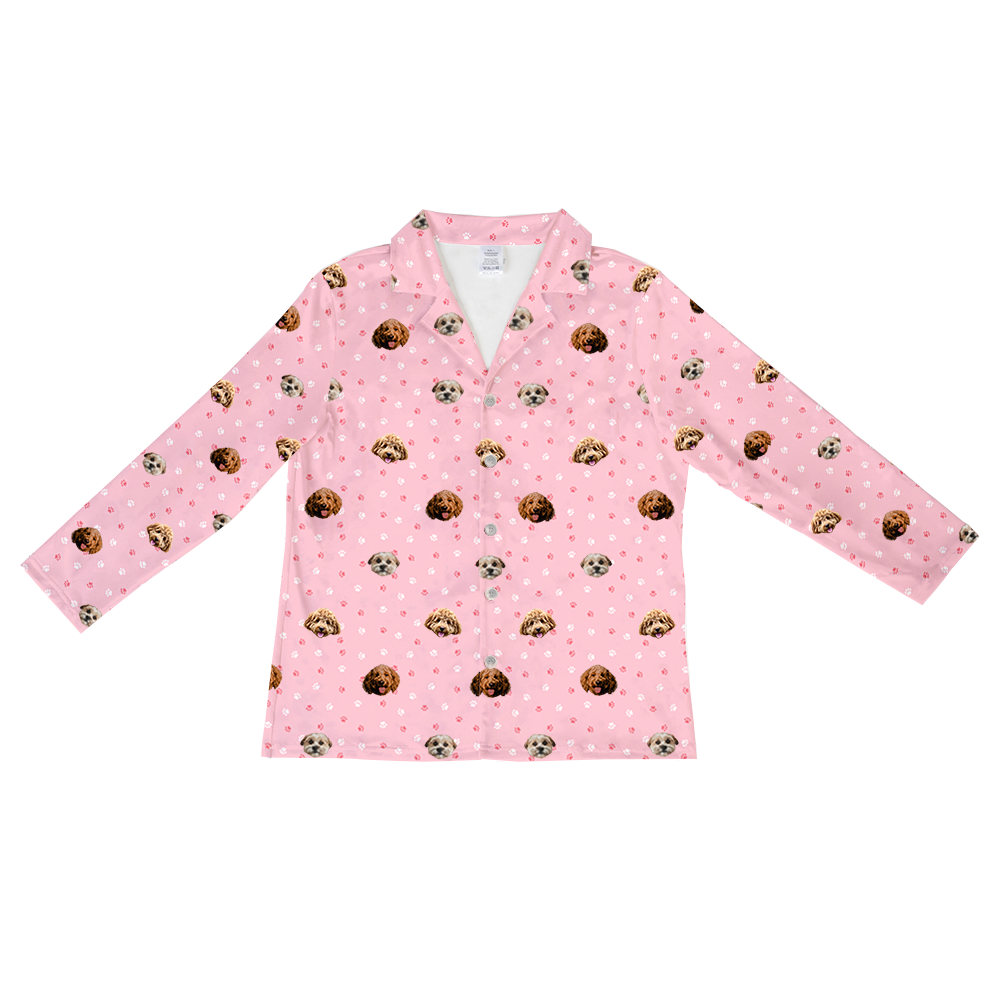 LightPinkPawsLongSleevePajamaShirt3Pets