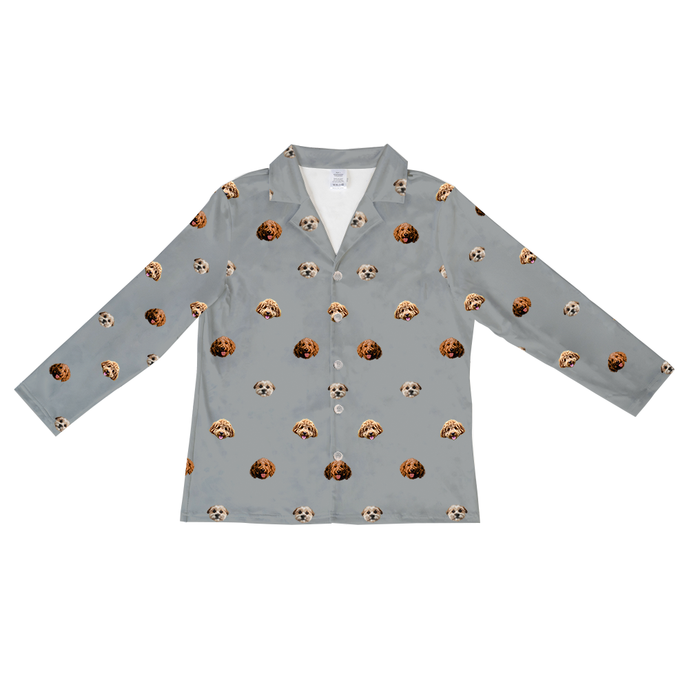 SlateGrayLongSleevePajamaShirt3Pets