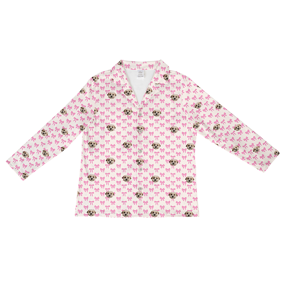 BowsLongSleevePajamaShirtOnly1Pet