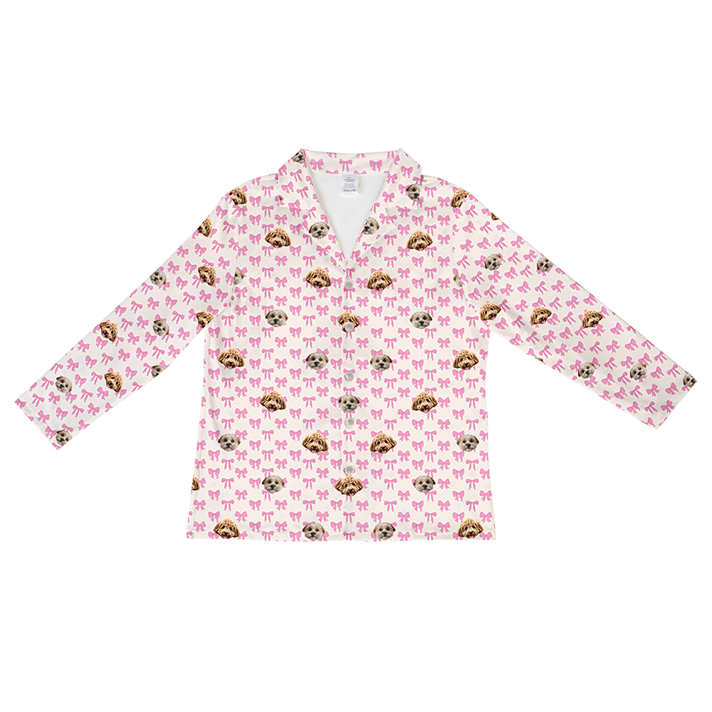 BowsLongLongSleevePajamaShirtOnly2Pets