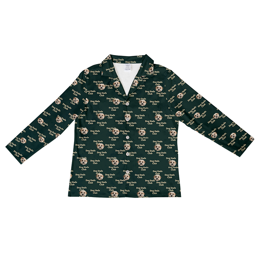 DogDadsClub-GreenLongSleevePajamaShirt1Pet