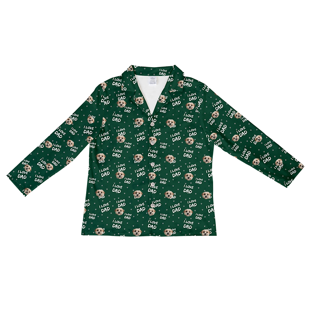 ILoveDad-GreenLongSleevePajamaShirt1Pet