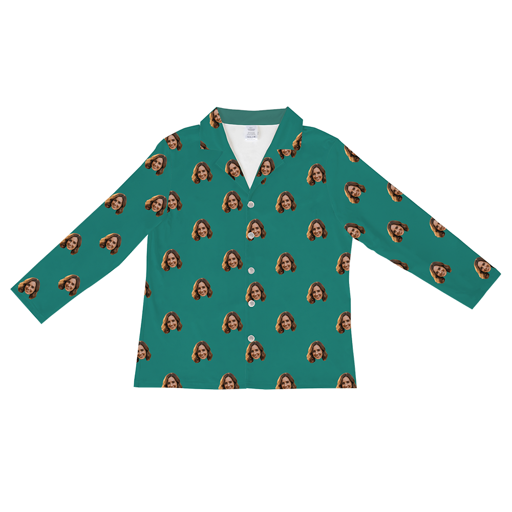 SolidGreenLongSleevePajamaShirt