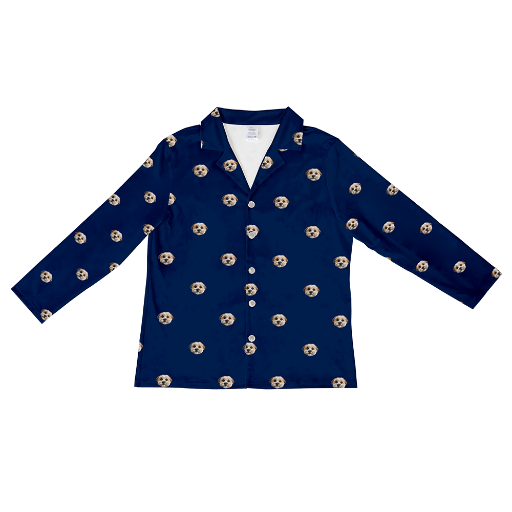 NavyLongSleevePajamaShirtOnly1Pet