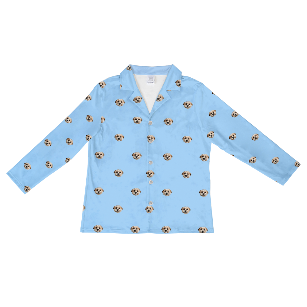 SkyBlueLongSleevePajamaShirt1Pet