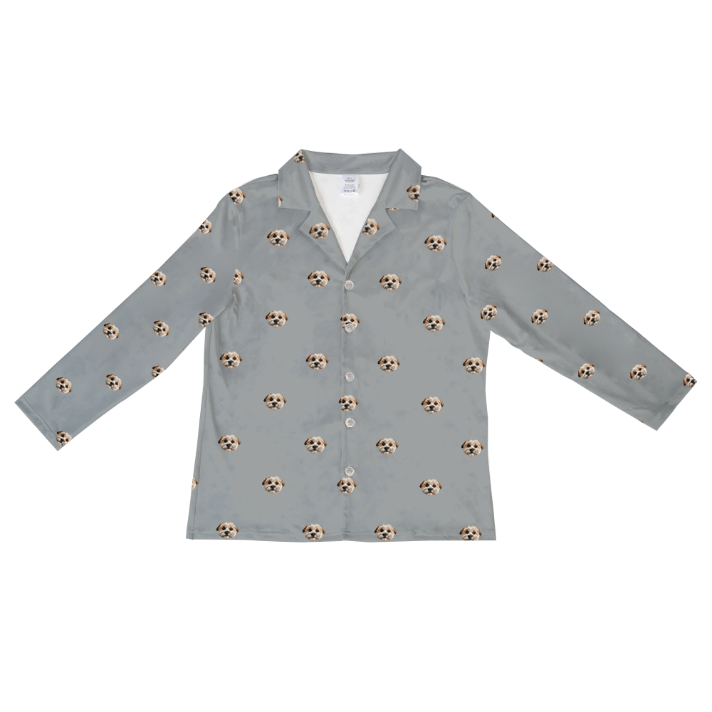 SlateGrayLongSleevePajamaShirt1Pet