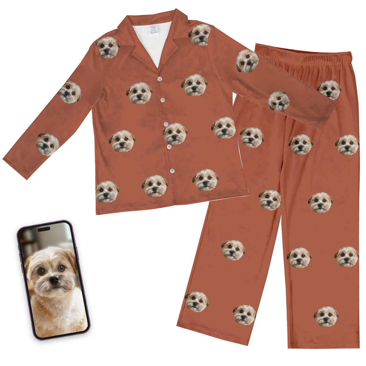 Kids Custom Pet Face Pajamas - Cocoa