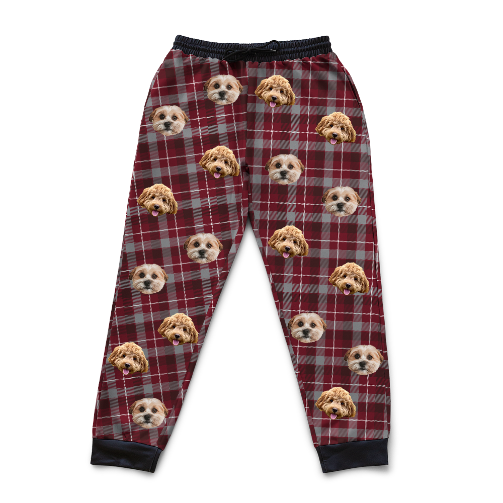 SweatpantsRed&amp;GrayPlaid2PetImages(+$4.00)