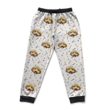 Sweatpants with a dog pattern on a white background
