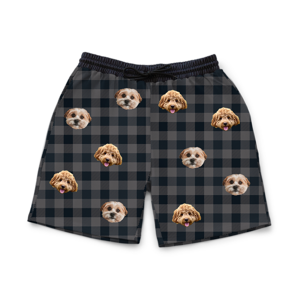 BlackCharcoalPlaidSweatshorts2Pets