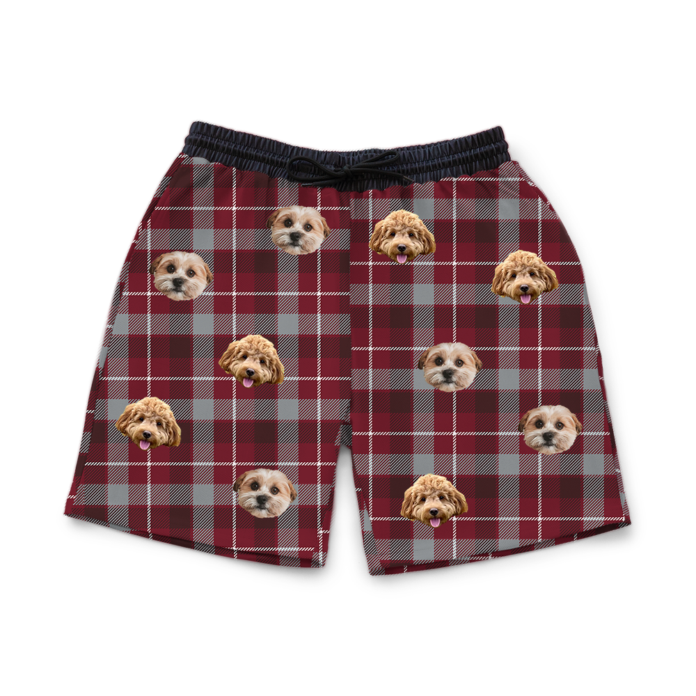 Red&amp;GrayPlaidSweatshorts2Pets