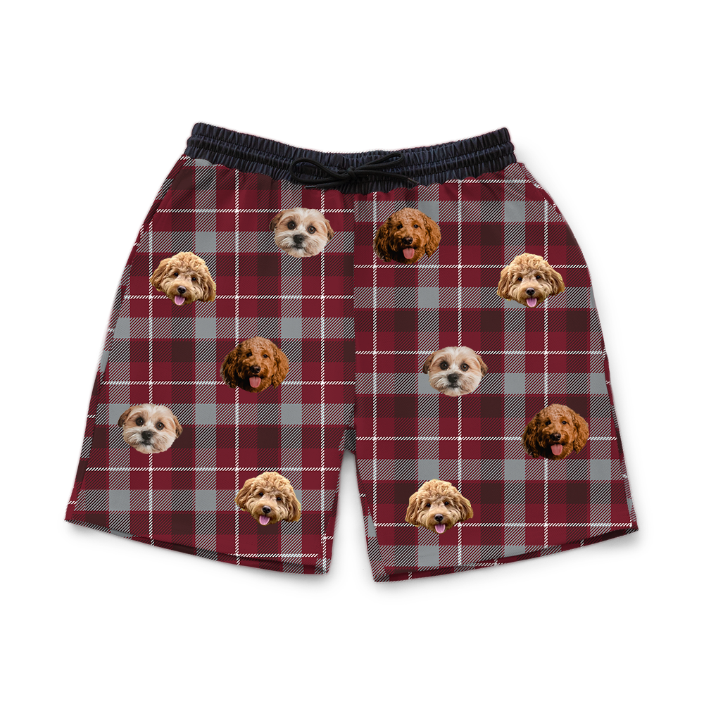 SweatshortsRed&amp;GrayPlaid3PetImages(+$8.00)