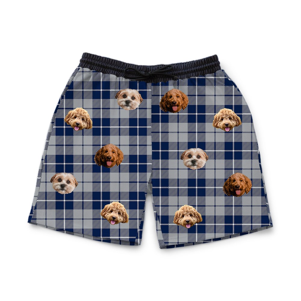 Silver&amp;NavyPlaidSweatshorts3Pets