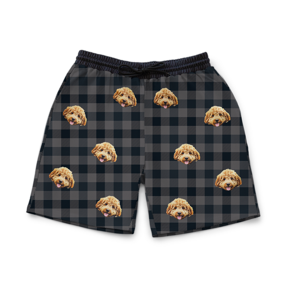 SweatshortsBlackCharcoalPlaid1PetImage