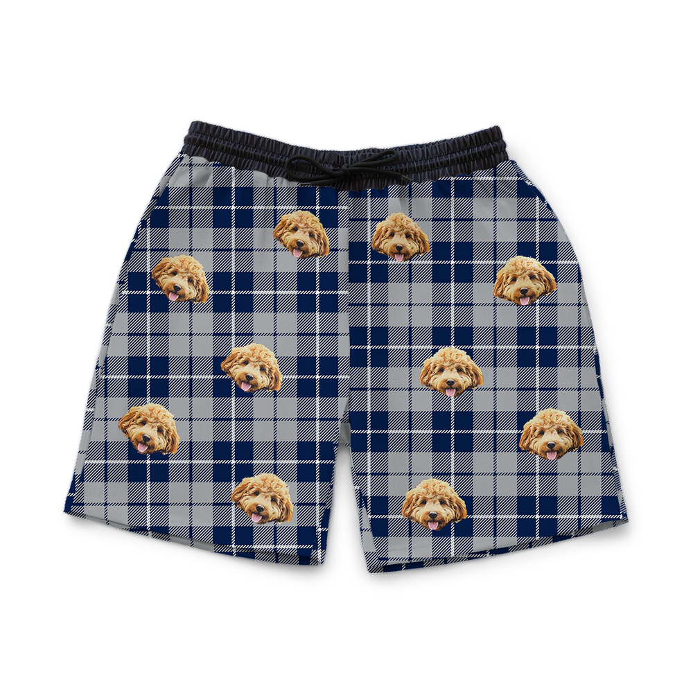 SweatshortsSilver&amp;NavyPlaid1PetImage