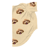 Yellow dog pajama with repeating pet faces on them[ButterYellow]