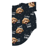 I Love Dad print dog pajama with repeating pet faces on them[ILoveDad]