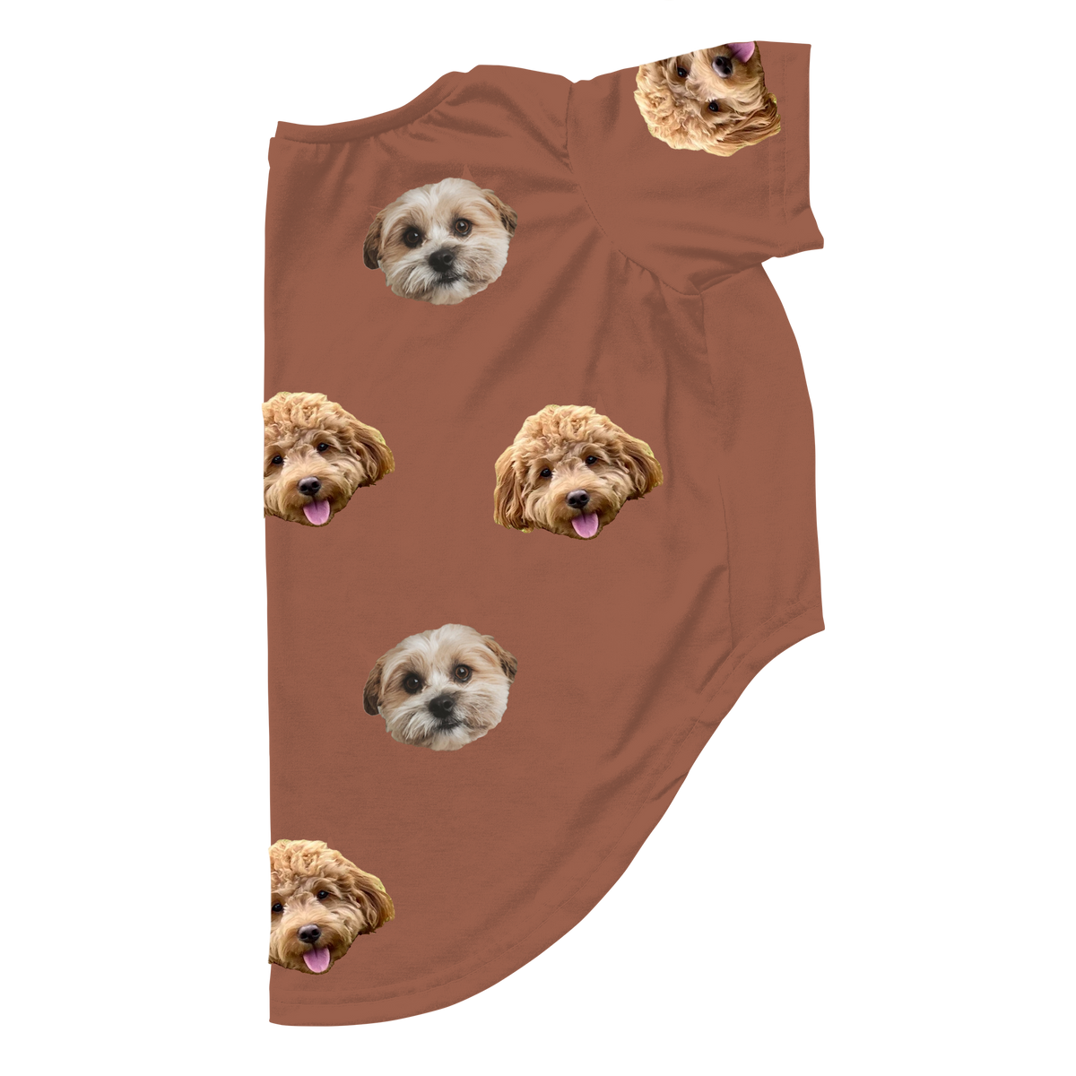 Cocoa dog pajama with repeating pet faces on them[Cocoa2Pets]