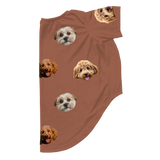 Cocoa dog pajama with repeating pet faces on them[Cocoa3Pets]