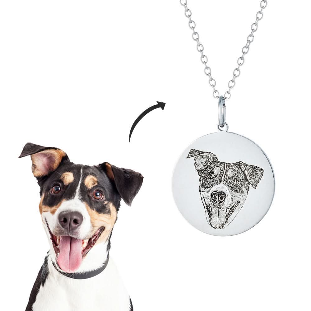 Custom Engraved Pet Portrait Necklace