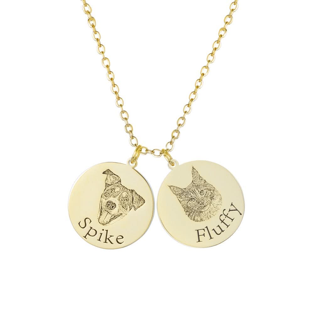 Custom Engraved Pet Portrait Necklace