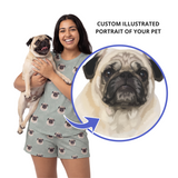 Fitted T-Shirt Pajama Set | Pet Face Pajamas