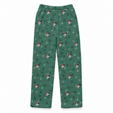 These are fleece pajama pants in a Mistletoe print with repeating pet faces on them[MistletoeFleecePajamaPants]