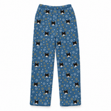 These are fleece pajama pants in a Star of David print with repeating pet faces on them[StarofDavidFleecePajamaPants]