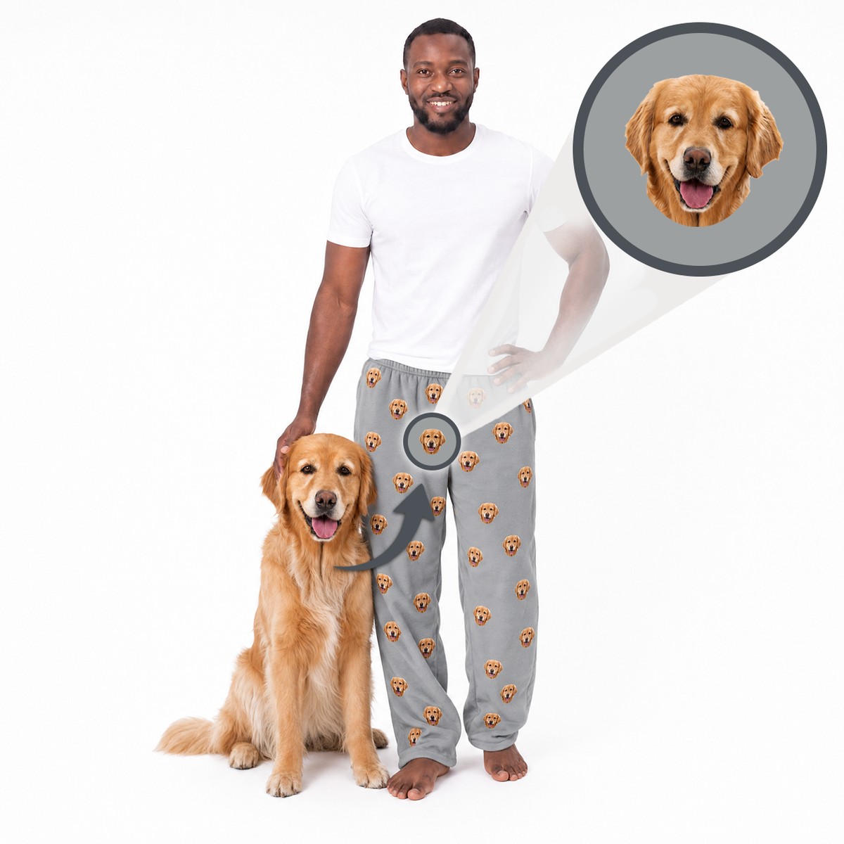 Adult Custom Pet Face Fleece Pajama Pants